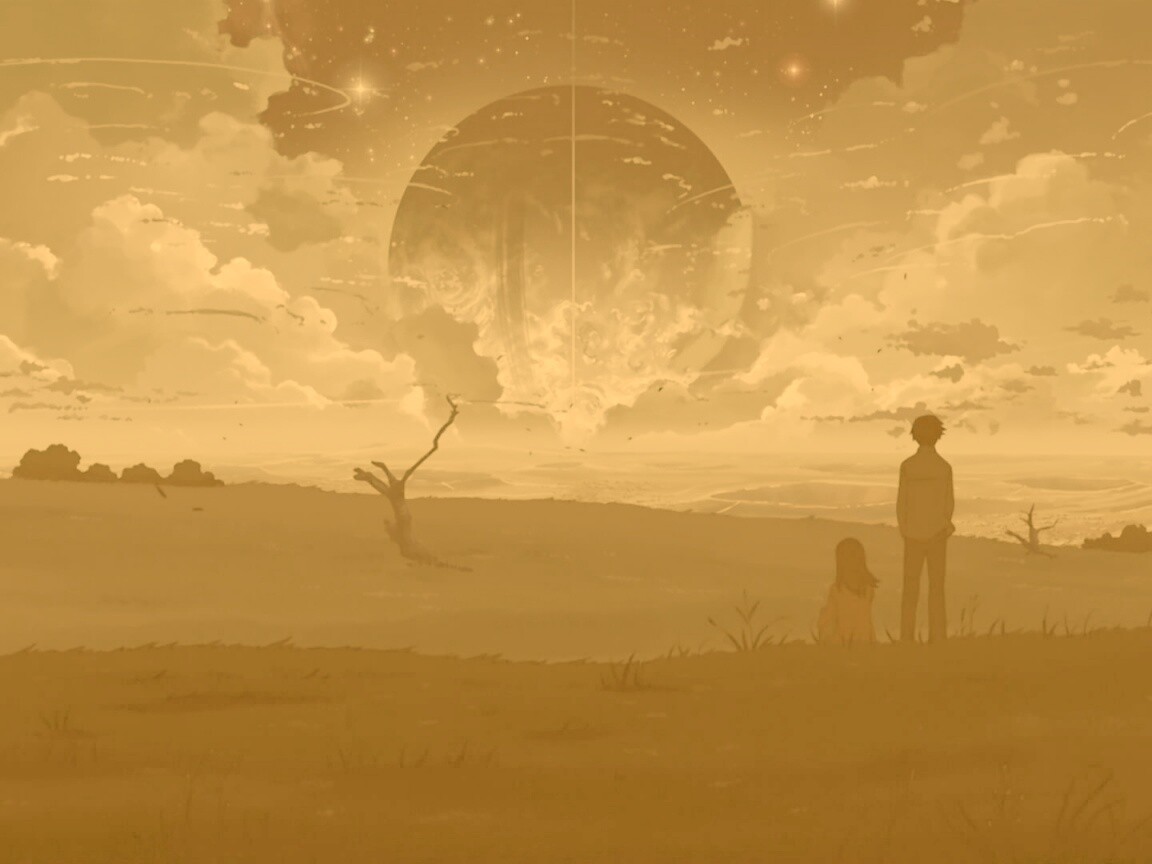 Кадр из творения Макото Синкая обои