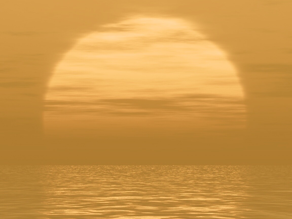 Закат над морской гладью обои