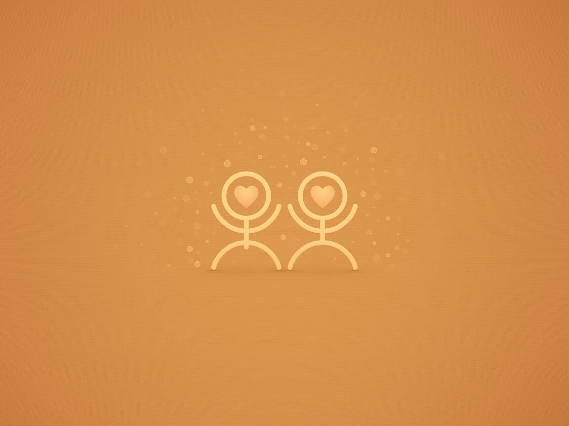 Влюблённые человечки обои