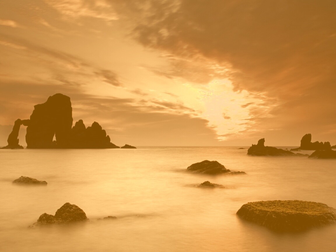 Закат на море обои