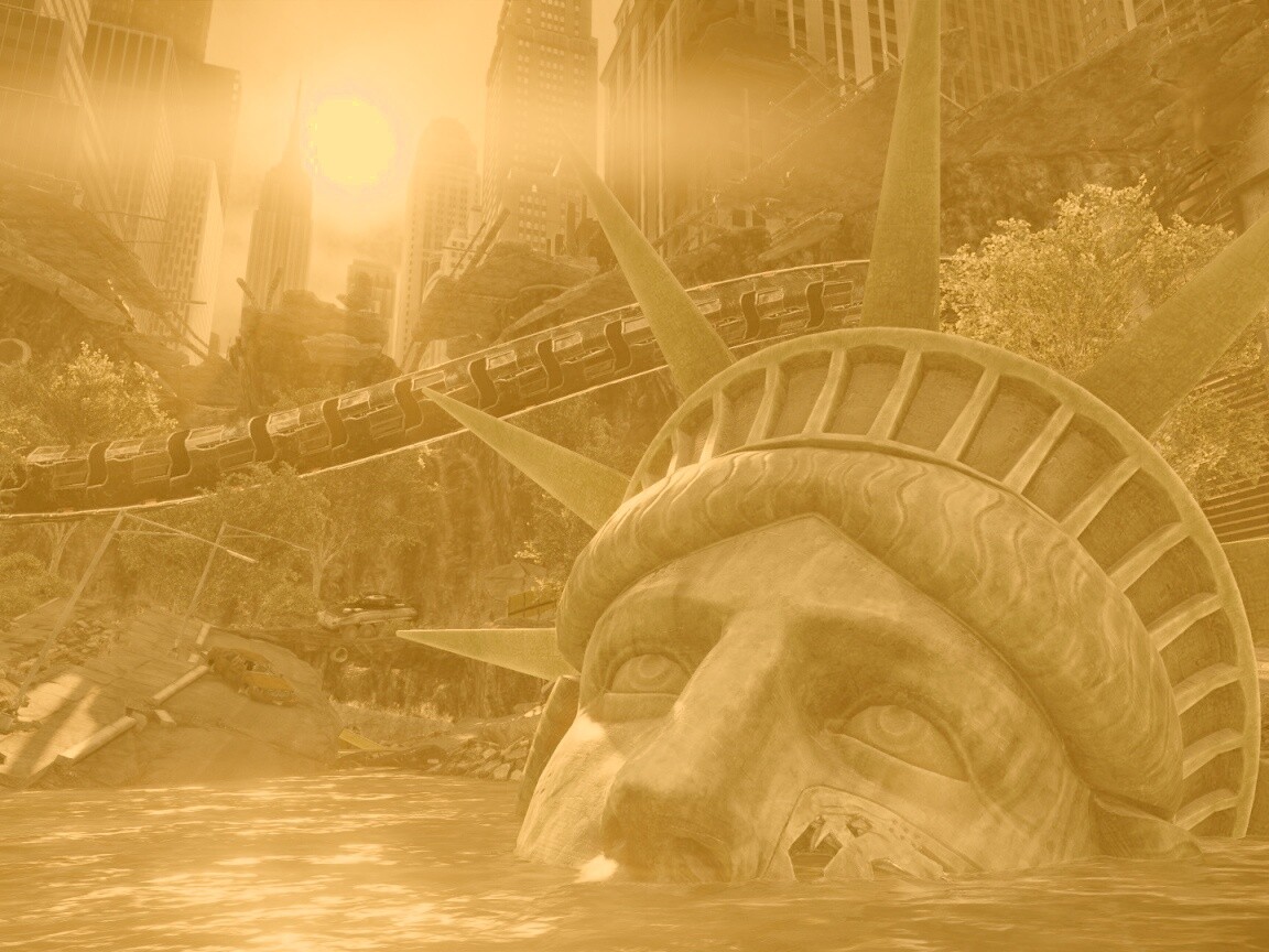 Руины статуи свободы в Crysis обои