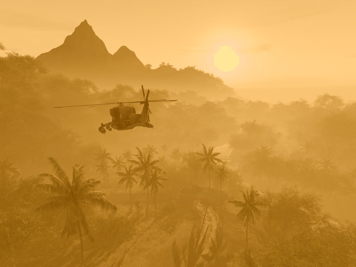 Вертолет над тропиками в crysis обои