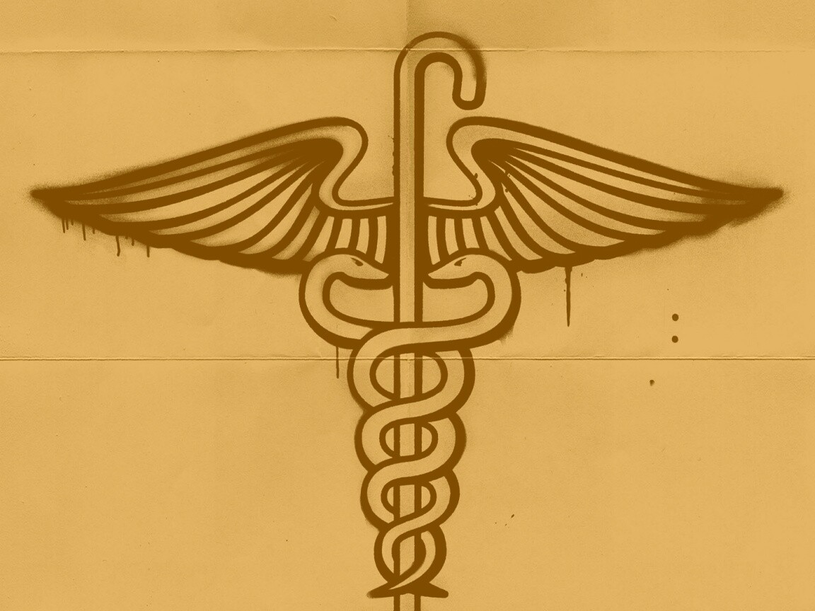 Змеи на трости — граффити обои