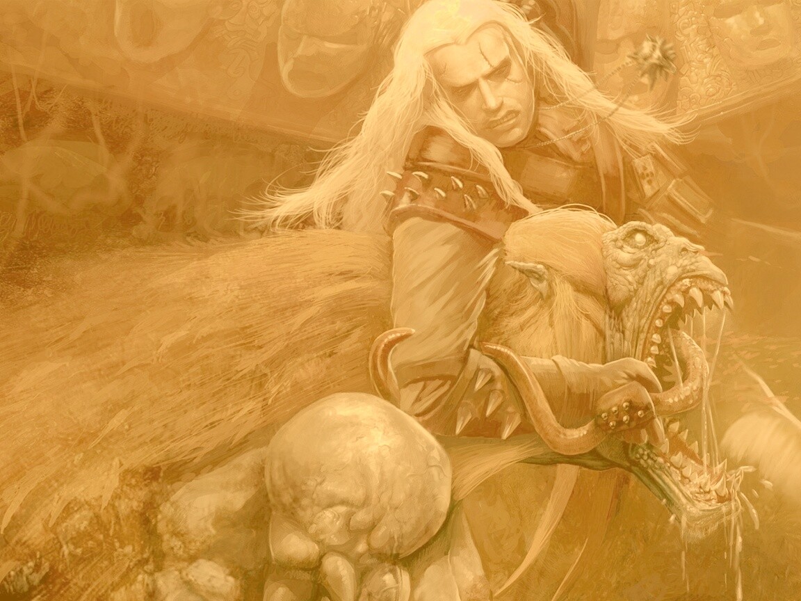 Ведьмак и монстр обои