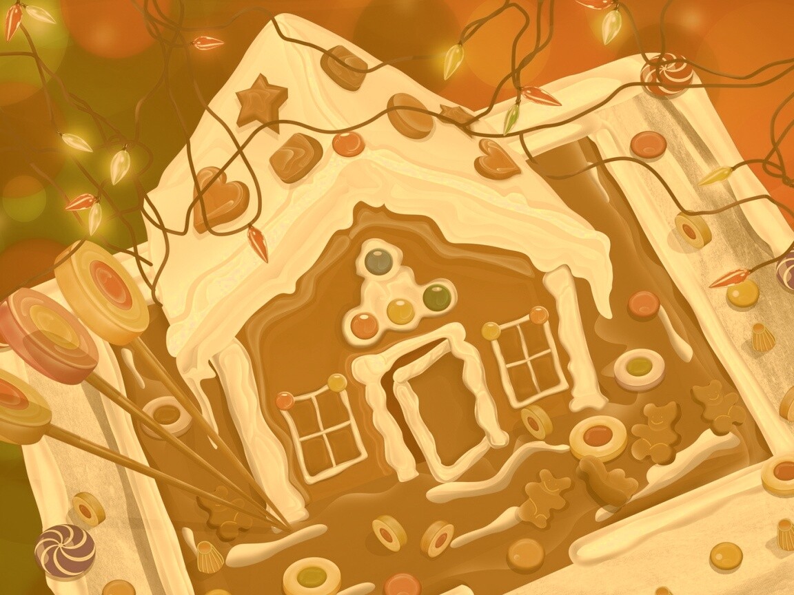 Пряничный домик обои