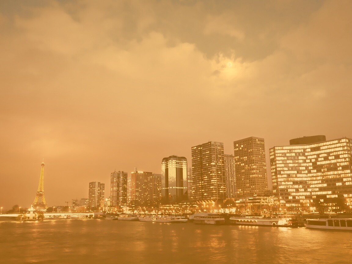 Вид на ночной Париж обои