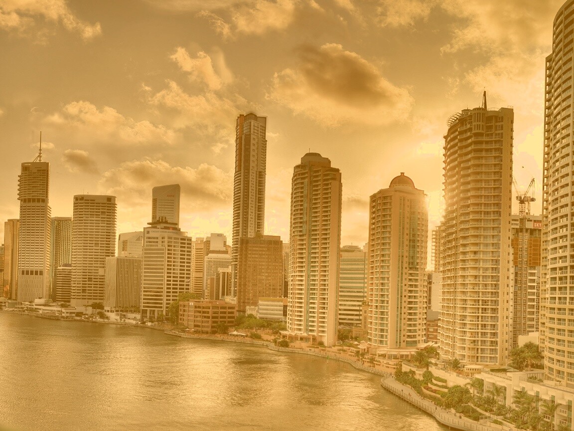 Город на берегу обои