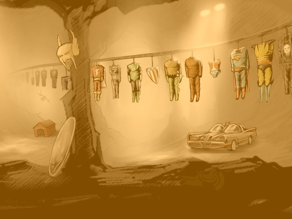 Пещера супергероев обои