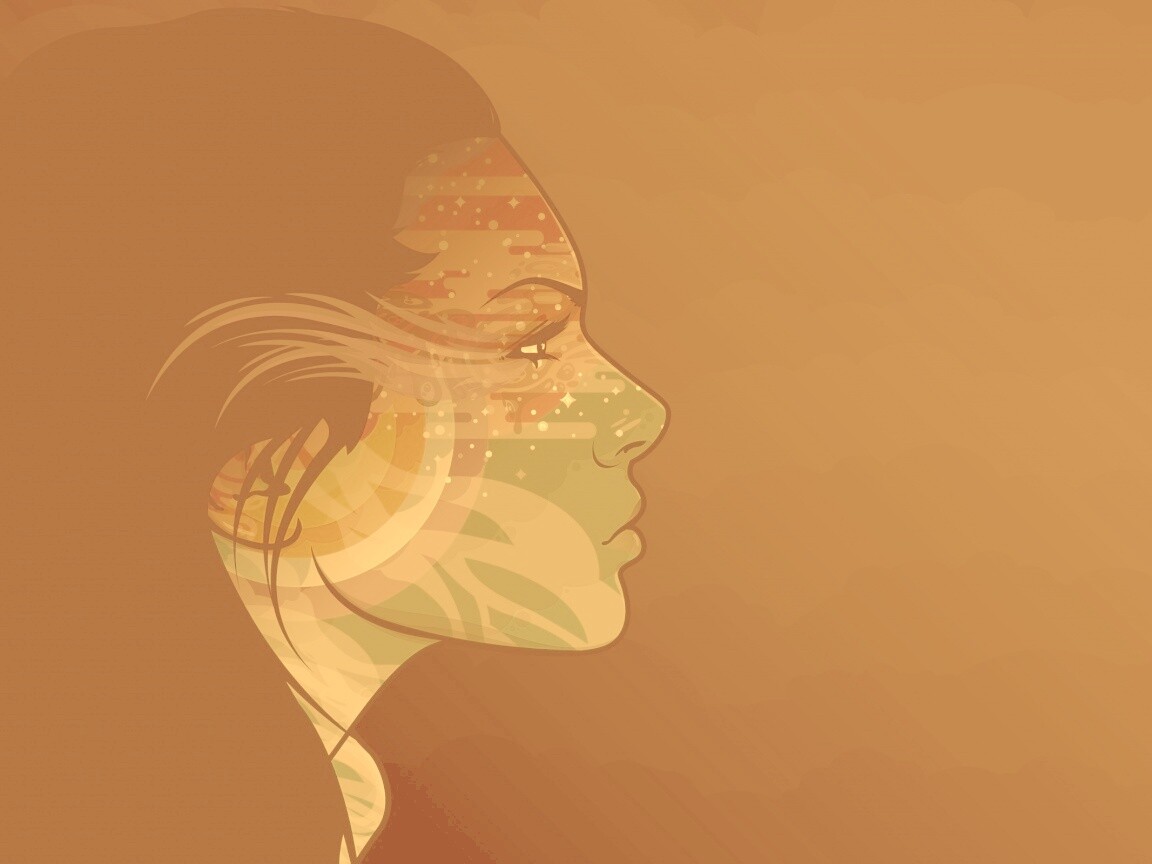 Профиль девушки обои