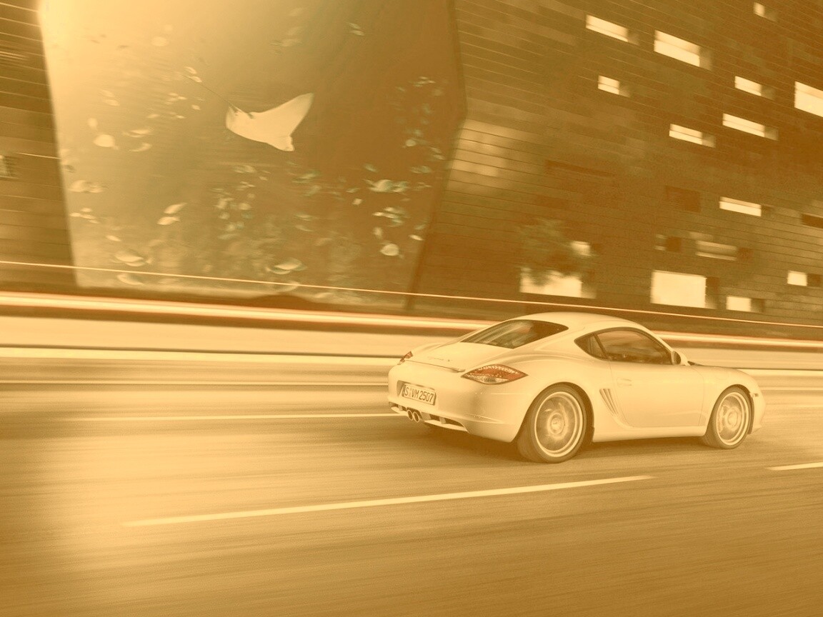 Porsche на трассе обои