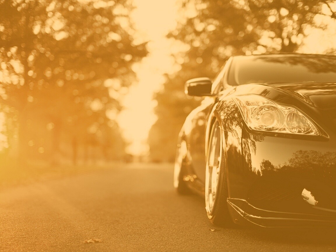 Автомобиль на закате обои