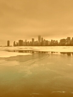 Зимний город обои