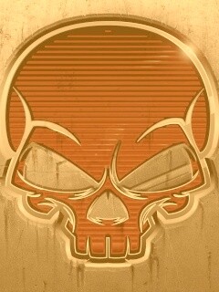 Красный череп лого обои