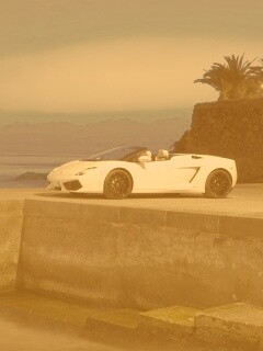 Белый кабриолет ламбо обои