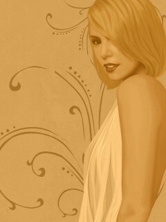 Нарисованная блондинка обои