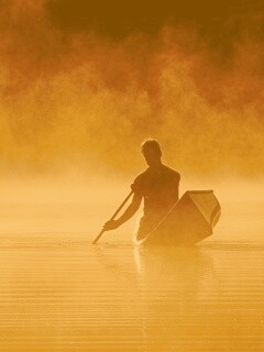 Один в лодке обои