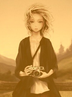 Девушка с фотоаппаратом обои