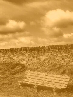 Скамейка у дороги обои