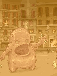 Монстр жрет людей обои