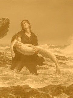 Рыбаки спасают русалку обои