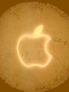 Неоновое лого Эпл обои