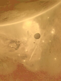 Комета пролетает мимо планеты обои