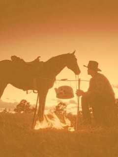 Ковбой на привале обои