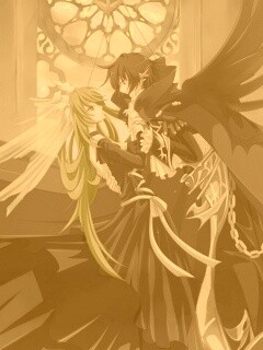 Танец под витражом обои