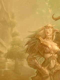 Тёмная эльфика в лесу обои