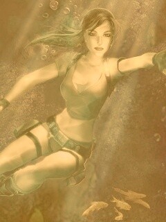 Лара под водой обои