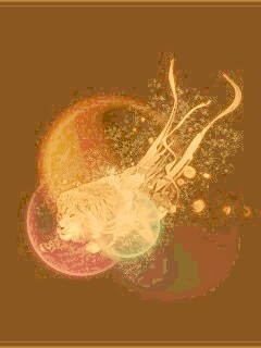 Лев в абстарктой фигне обои