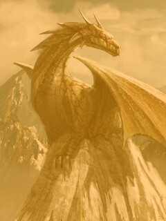 Дракон на вершине скалы обои