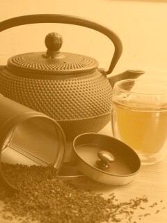 Черный чайный набор обои