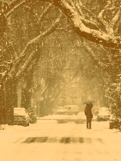 Зимняя улица обои