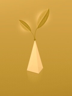 Пирамида и листик обои