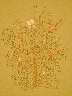 Музыкальное дерево обои