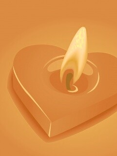 Свеча для Дня всех влюбленных обои