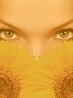 Девушка с желтыми ромашками обои