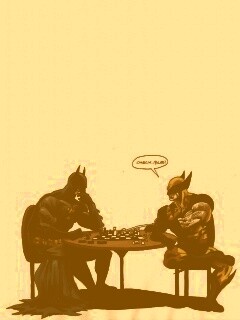 Бэтмен и Расомаха играют в шахматы обои