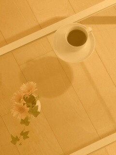 Кофе и цветы обои