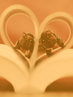 Фигурки мишек в книге обои