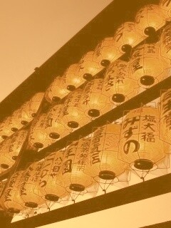 Японские фонарики вечером обои