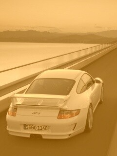 Порше на дамбе обои