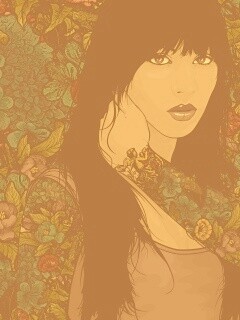 Девушка с цветочной тату обои