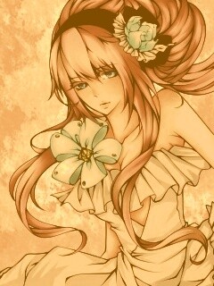 Розововолосый вокалоид обои