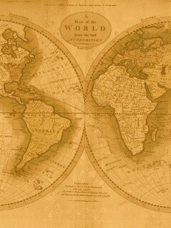 Старинная карта мира обои