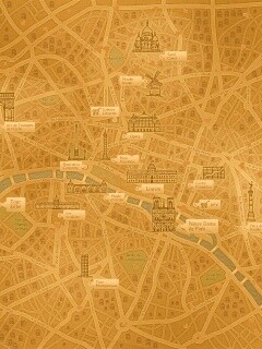 Карта Парижа обои