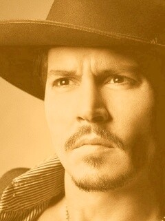 Актер Джонни Депп в широкополой шляпе обои