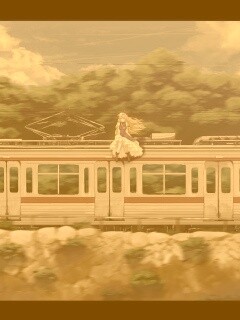 Девушка на крыше поезда обои