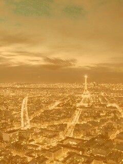 Вид на ночной Париж обои